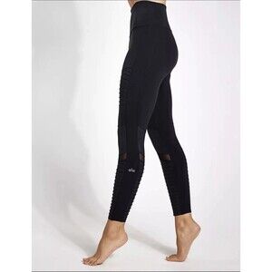 Alo Yoga 7/8 High-Waist Moto Legging Black Size XS Athletic Yoga Workout Gym